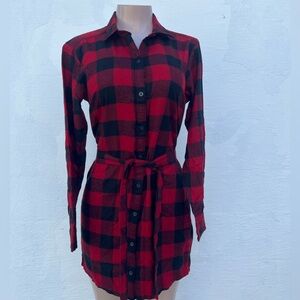 Abercrombie & Fitch Red and Black Plaid Shirt